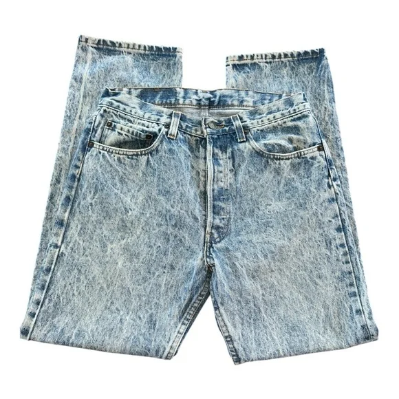 Vintage Levi’s acid wash 501 Blue Jeans size 32